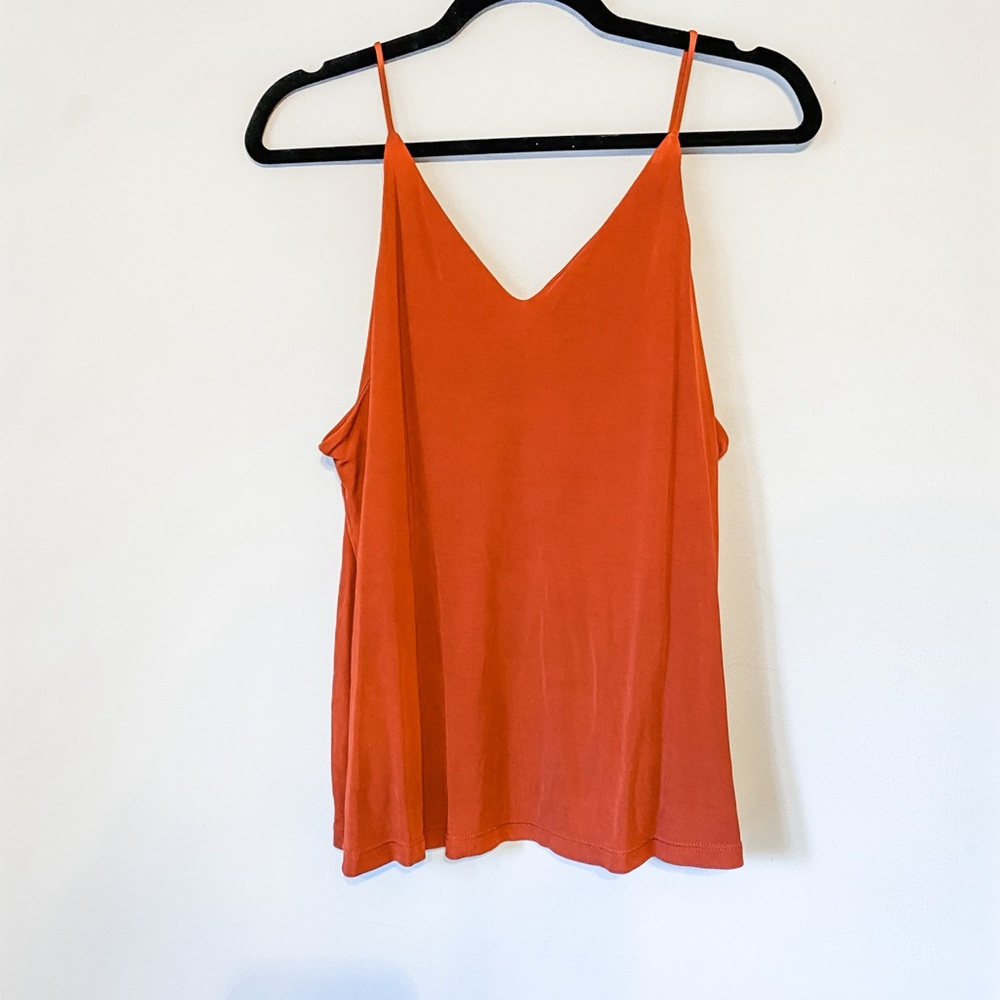 H&M reddish orange polyester tank top